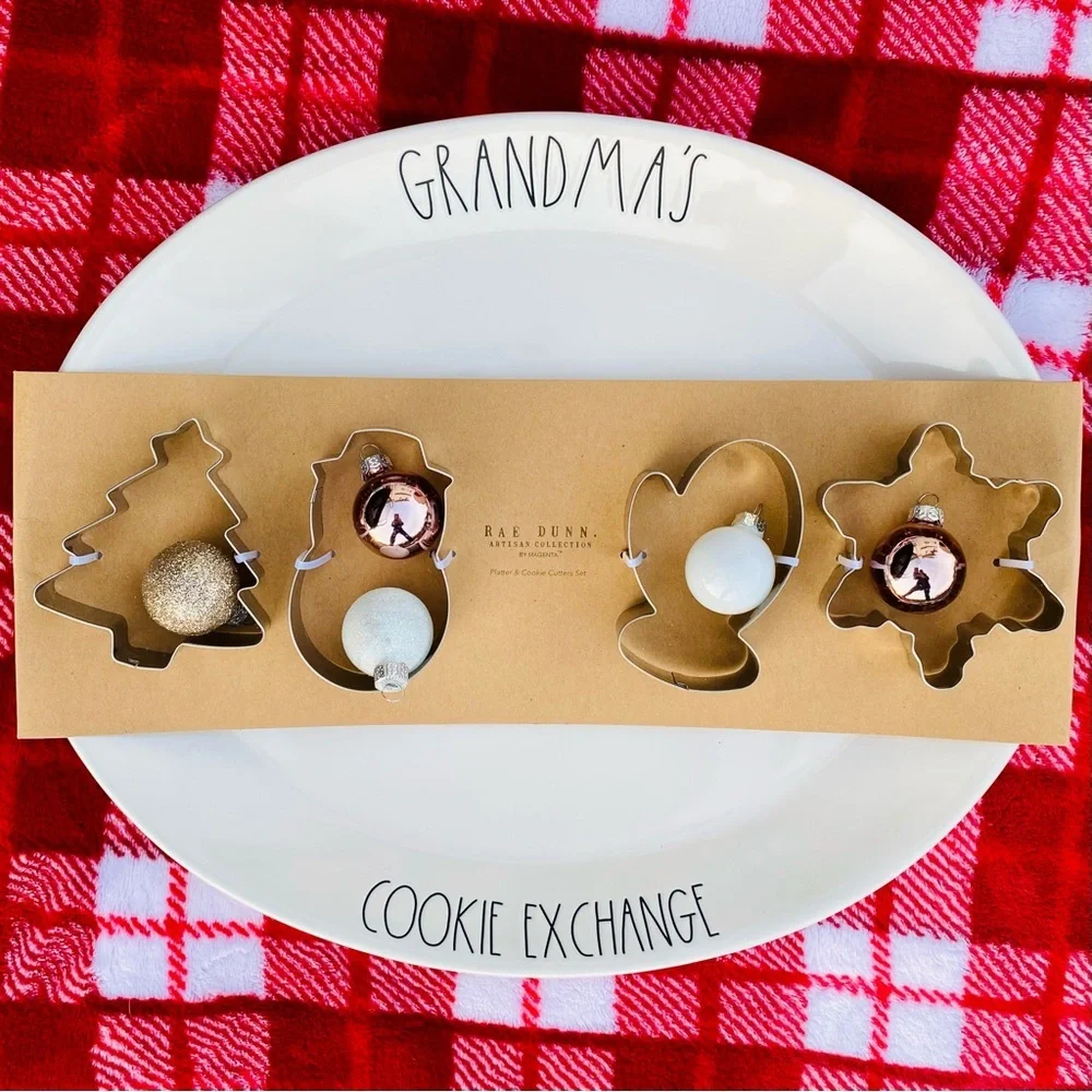 NEW Rae Dunn GRANDMA'S COOKIE EXCHANGE ceramic cookie/baking plate platter/tray